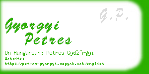 gyorgyi petres business card